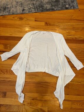Velvet Heart Cream Open-Front Waterfall Cardigan